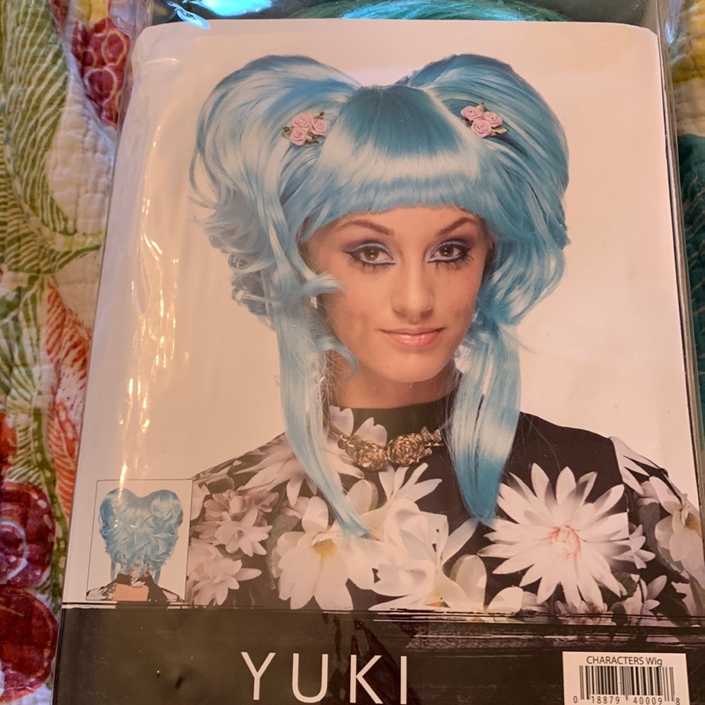 Beautiful Yuki characters wig Yuki Light Blue Nagato Cosplay Wig Japanese Anime